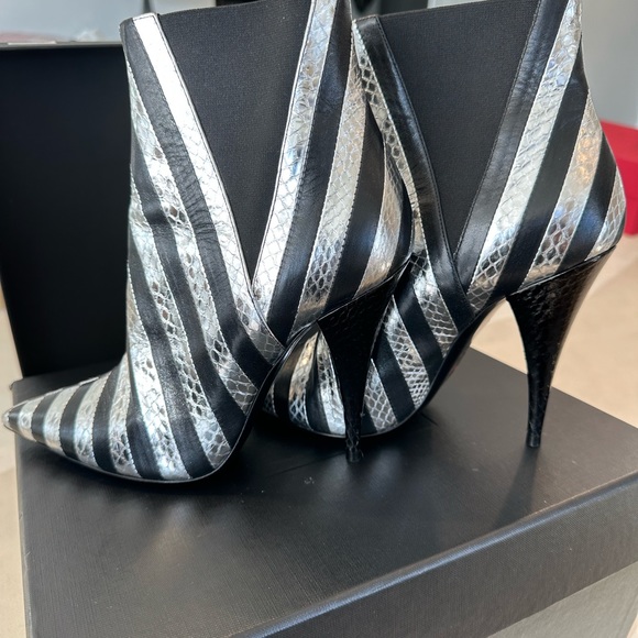 YSL Snake Black and Silver Boot - Picture 5 of 14
